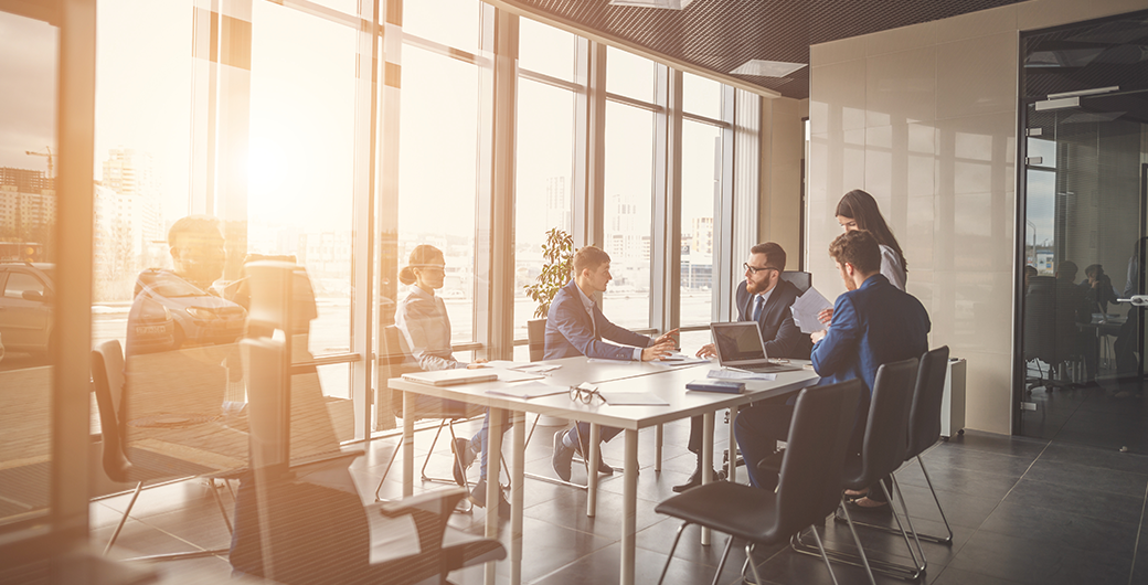 Image of people having a meeting in an office