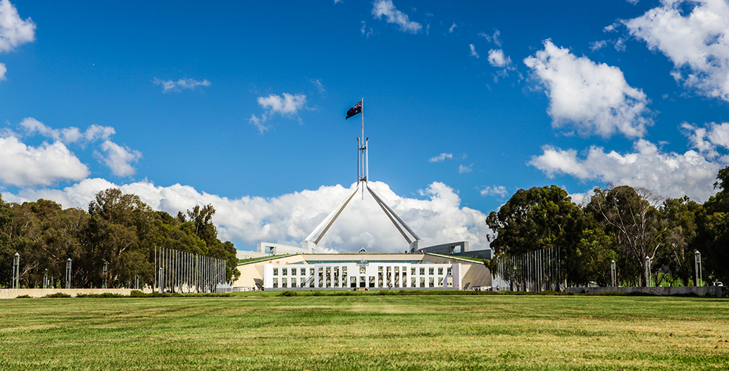 Landscape image of parliament house in the ACT