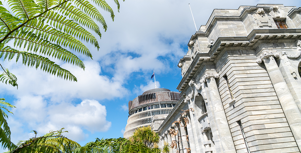 image of the Beehive in New Zealand