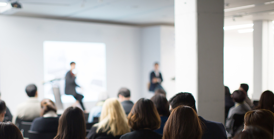 professionals attending a conference