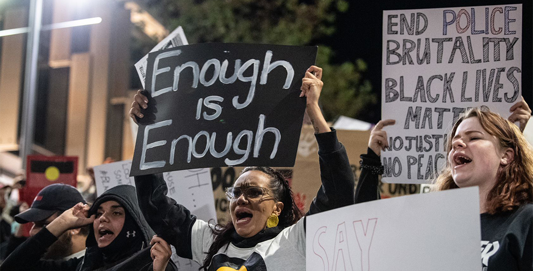 Protestors marching during Black Lives matter protest.