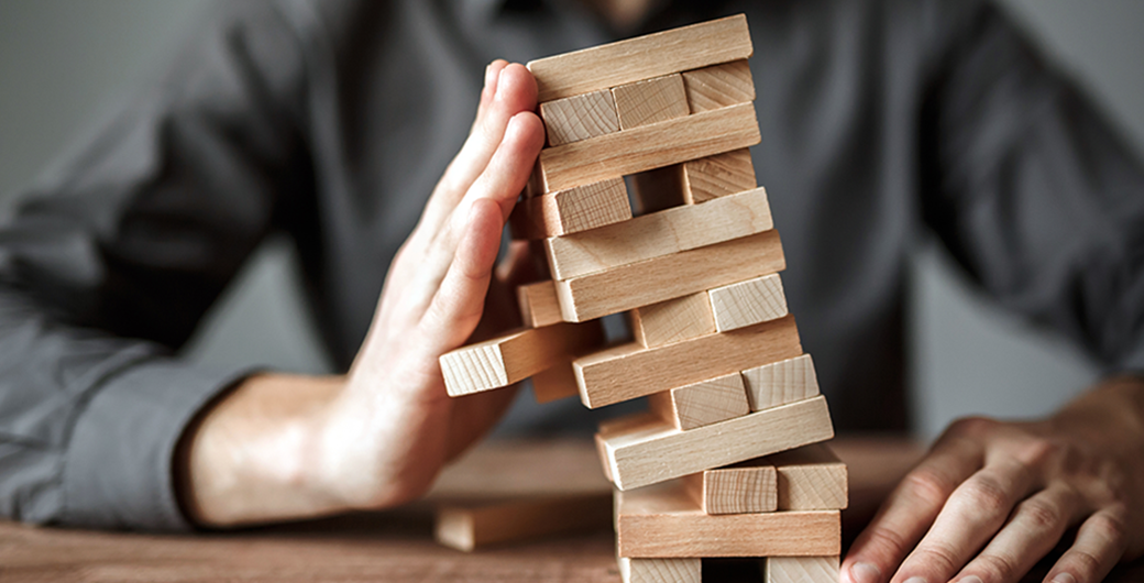 jenga tower falling down