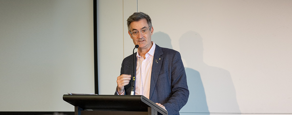 Image of ANZSOG Dean and CEO Adam Fennessy giving a speech